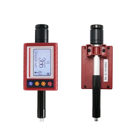 Heavy Duty Portable Digital Leeb Hardness Tester High Precision Industrial Sclerometer display showing measurement results.