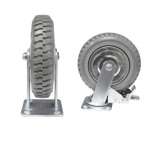 Heavy Duty Plate Casters Set 6 Inch Swivel Wheels With Brake Anti Skid 360 Degree Ball Bearing Castors side view