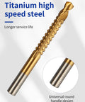 Twist drill bit, titanium-coated HSS with serrated side-cutting, 3–10 mm