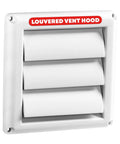 Supurr Vent 4 Inch Outdoor Dryer Vent Cover White Louvered Wall Hood With Gravity Damper For Backdraft Prevention