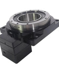 Battle Ready Flange Mount Dg Series Hollow Rotary Actuator Cnc Rotary Table For Servo Motor with a sleek black finish and steel surface.