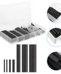 Top Tier Heat Shrink Tubing Kit Featuring 127 Pieces Of Durable Polyolefin Insulation Sleeves And Assorted Wire Wrap Tubes Perfect For Cap Protecting Cables At Your Shop Or Home Job. black heat shrink tubing kit in storage box, assorted sizes