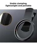 Clip On CPL Phone Lens Filter Kit 67mm For iPhone 11 Through 16 Circular Polarizer Filter showing stable clamping design