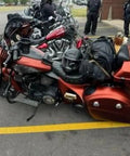 Top Shelf Crimson Copper Metallic Basecoat Auto Paint One Gallon Straight Up Ready To Spray Mix Includes Slow Reducer on a custom motorcycle.