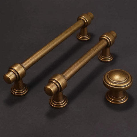 10 Pack Antique Brass Kitchen Cabinet Knobs Set Old School Vintage Drawer Knobs Aged Bronze Hardware Zinc Alloy Handles