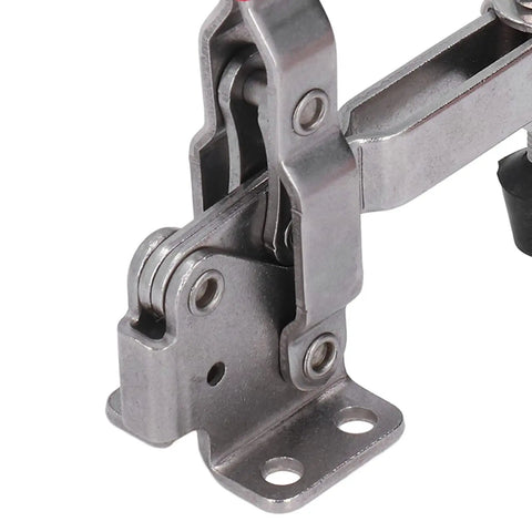 Top Tier Stainless Steel Arrow Storage Case Toggle Clamp With Durable Adjustable Latch For Heavy Duty Mechanical Equipment And Home DIY Projects You Need, close-up of clamp mechanism.