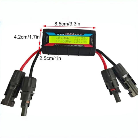 Badass No Sweat Plug And Play 200A Digital Wattmeter with display and connectors for accurate voltage and amp measurement.