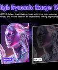 Comparison of HDR10 effects on a digital human, showing vibrant colors with HDR ON and dullness with HDR OFF, showcasing High Dynamic Range capability.