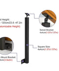 Heavy Duty Matte Black Deck Railing Post And Banister Column Built Tough For Quick Side Mount Installation On Staircase with adjustable height.