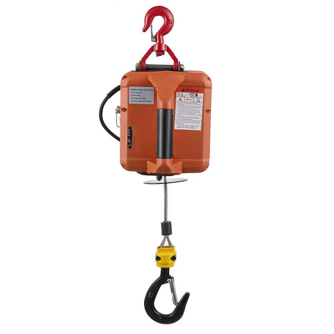 Top Rated Leomru 1100 Lb Electric Hoist Winch with Remote Control, featuring galvanized cable and lifting hook, perfect for heavy loads.