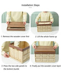 Installation steps for Heavy Duty Collapsible Storage Bins With Lid, Tough Camping Organizer Box for Car Trunk and Groceries.
