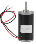 Dope High Speed Permanent Magnet DC Motor For DIY Generators, black cylindrical body, copper windings, 12V, wires attached