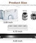 CR12 Steering Service Kit For Lawn Tractors parts with size dimensions including rack, bracket, and pinion.