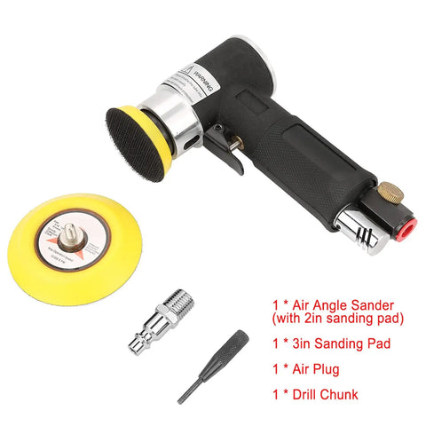Smooth Operator Air Angle Die Grinder 90 Degree Pneumatic Polisher Buffer with sanding pads and accessories for auto detailing.
