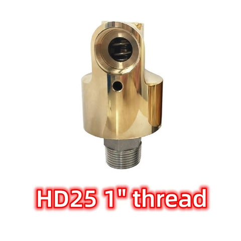 High Pressure 360 Degree Rotary Joint for CNC Cooling Systems, 1 Inch Brass Swivel Coupling with Left Thread, Water Air Oil Universal Rotation Union DN25 HD25 Compatible, Heavy Duty Brass Construction for Lathes and Machining Centers, HD25 1" thread