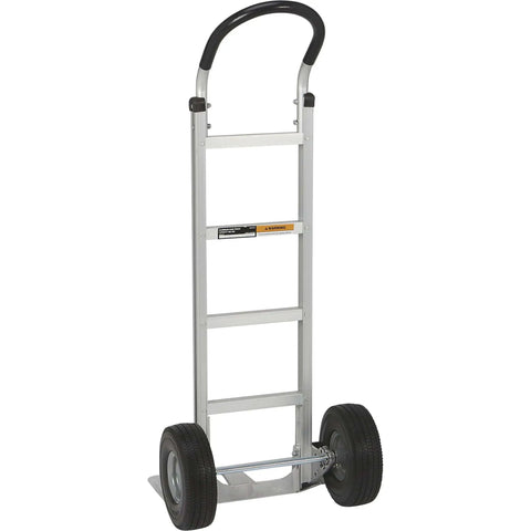 Aluminum Hand Truck With 600 Pound Capacity For Moving Boxes And Crates, Continuous Flow Handle, Smooth Rolling Ten Inch Polyurethane Wheels