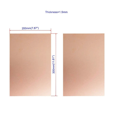 Double Sided Copper Clad PCB Laminate Board FR-4 Glass Fiber 300 By 200 By 1.5mm Pack Of 2 for DIY electronics projects