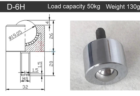 Top Tier Precision Ball Bearing Caster With Threaded Stem Wheel Built Like A Tank For Heavy Loads Quick Swap Mount, 50kg capacity.