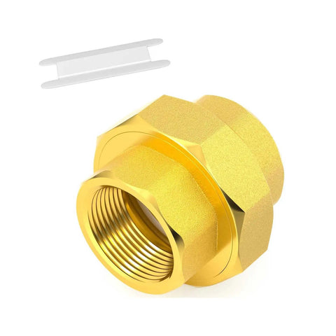 1 Inch Female Brass Union Pipe Fitting for Connecting and Extending Pipes with tape included, corrosion resistant