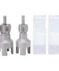 Double Function Pipe Threader Tool For Internal And External Threads One Half Inch And Three Quarter Inch Dies Alloy Steel Build Home Repair Threading Kit No Tool Swapping Built Tough For PVC PPR And More, two dies shown