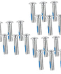 18 Pack Roller Skate Brake Screws And Stopper Fittings For Inline And Quad Skates, metal screws with blue thread lock visible