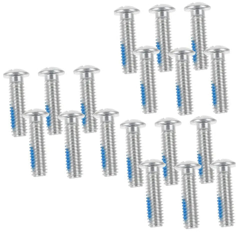 18 Pack Roller Skate Brake Screws And Stopper Fittings For Inline And Quad Skates, metal screws with blue thread lock visible
