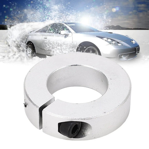 Split Shaft Collar Kit for 1 Inch Bore Aluminum Alloy Clamp in front of a drifting car on a snowy road