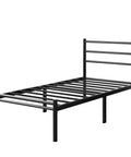 Heavy Hitter Twin XL Bed Frame With Sleek Round Headboard And Footboard Built Like Iron For Unshakable Stability Reinforced Steel Slats Handle Up To 1500 Lbs Zero Fuss Install Total No Squeak Guarantee, black metal frame.