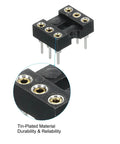 2.54mm Pitch DIP IC Socket Dual Row 6 Pin Round Pins Connector thermoplastic with tin-plated pins