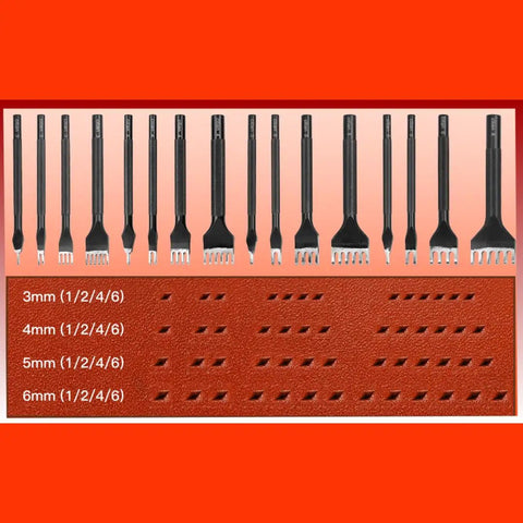 Mirror Polished Steel 5mm Diamond Pattern Leather Craft Chisel Set With 1 2 4 6 Claw Tips High Carbon Steel Rust Resistant Smooth Inner