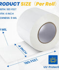 Heavy Duty Vapor Barrier Tape, Three Rolls Of Four Inches By One Hundred Eighty Feet, showing 4 inch, 180 feet, 9 mil tape roll.