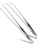 Two Pack Reptile Feeding Tongs 10.6 Inch Straight And Curved Extra Long Tweezers Pro Grade Stainless Steel Feeding Tools displayed