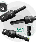 GRENPRO 19-piece drill bit extension kit with 1/4 in hex shank, 105° right-angle attachments and rotatable socket adapters
