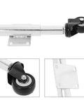 Heavy Duty Spring Loaded Gate Caster Wheel With Beefy Iron And Grippy Rubber Construction, showing smooth retractable roller design.