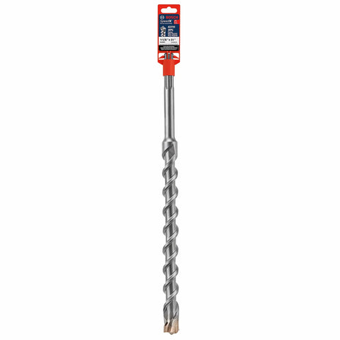 Speed-X SDS-Max Carbide Rotary Hammer Bit For Concrete Drilling 1-1/8 In X 21 In shown with red packaging and spiral design