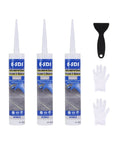 Outdoor Concrete Crack Filler and Waterproof Sealant, Polyurethane Self Leveling Patch for Driveways and Floors, Gray, 10.5 Fl Oz Each, 3 Pack