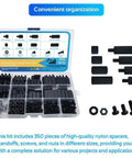 350 Piece Nylon M4 Standoff Kit With Male And Female Spacers Nuts Washers Screws For PCB Mounting And Electronics DIY Projects Dope For Prototyping Robotics Home Workshop Builds in organizer case