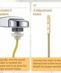 3 Inch Toilet Flush Valve Repair Kit For Universal Fit On Most One Piece Toilets Includes Drain Valve Stainless Steel Flush Handle Gasket Replacement Parts For Easy DIY No Fuss Home Plumbing Fix showing stainless steel flush handle with gaskets