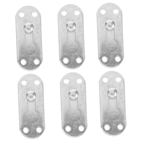 Top Shelf Heavy Duty Metal Bed Rail Brackets With Concealed Headboard Mounting Hardware Six Piece Kit featuring six steel brackets.