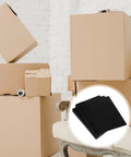 Stack of boxes with 4 Piece Cuttable Foam Inserts For Toolboxes And Fragile Item Protection Black Soft Padding Sheets