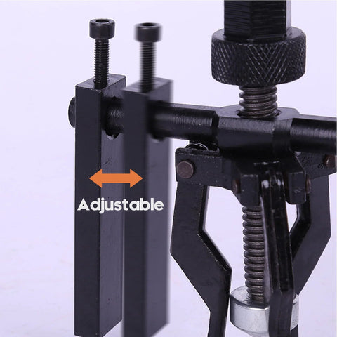 Close-up of Three Jaw Inner Pilot Bearing Puller Beefy Heavy Duty Auto Bushing Carbon Steel Gear Extractor showing adjustable claws.