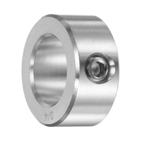 Beefy Heavy Duty Shaft Collar With 3/4 Inch Bore, 1-1/4 Inch OD, 9/16 Inch Width, 304 Stainless Steel Set Screw Ring For Wheelbarrow Axles, Gearboxes, And Machine Tools, Durable Spacer And Positioning Collar.