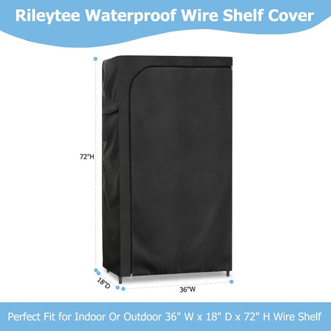 Hella Tough Heavy Duty 600D Oxford Waterproof Rack Cover For Wire Shelving Frames With Secure Zipper Closure Dustproof Armor For Garage Rig And Outdoor Gear Stash Black 36X18X72