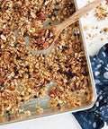Naturals Half Sheet Pan Set Of 2 For Baking And Roasting With Pure Aluminum For Superior Heat Conductivity And Even Browning shown with granola