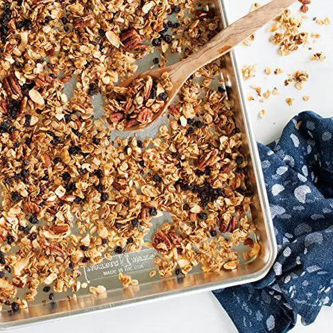 Naturals Half Sheet Pan Set Of 2 For Baking And Roasting With Pure Aluminum For Superior Heat Conductivity And Even Browning shown with granola