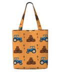 Blue Farm Tractor Aesthetic Canvas Tote Bag For Women And Girls Reusable Grocery Shopping Shoulder Tote For Work Travel And Books Durable Easy Clean High Density Canvas Carryall Must Have Everyday Tote with tractor and haystack print