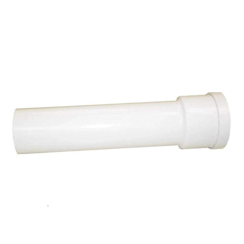 18 Inch Toilet Extension Pipe With Sealed Gasket for leak prevention and easy install, white tube with clean wall concealment