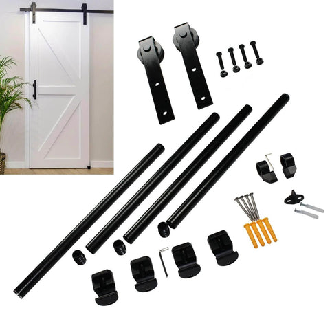 Heavy Duty Barn Door Hardware Kit 6.6 Foot Track System With 330 Pound Capacity Ultra Quiet Soft Close Sliding Hardware