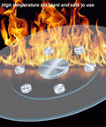 Transparent Tempered Glass Lazy Susan Turntable 360 Degree Rotating Round Serving Plate with fire resistance demonstration