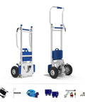 XSTO ZW7210GC Electric Stair Climber Hand Truck Cart with dual wheels and lithium battery for heavy-duty lifting.